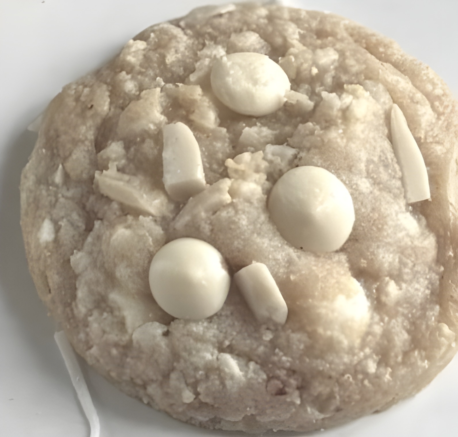 Coconut almond white chocolate scooped cookie