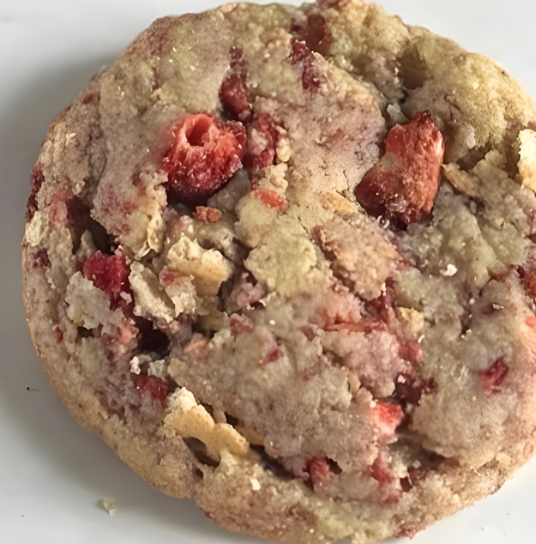 Strawberry cheesecake scooped cookie